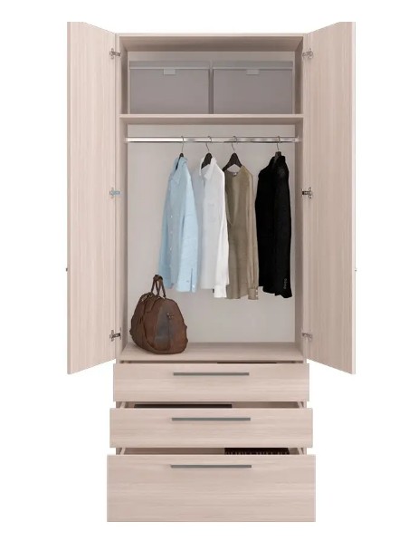 Шкаф двухдверный с ящиками Noble (Нобл) 090*224*053