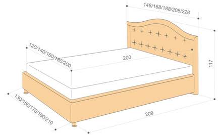 Кровать 203*160 CAROLINA