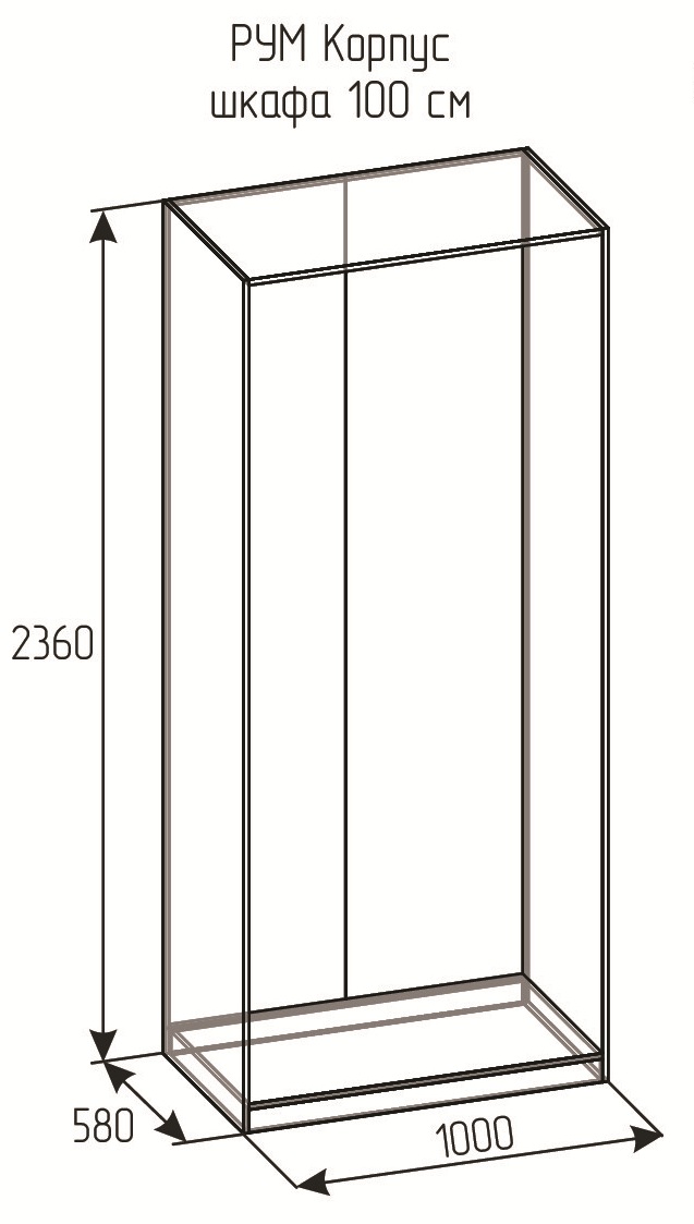 РУМ Корпус шкафа 100см