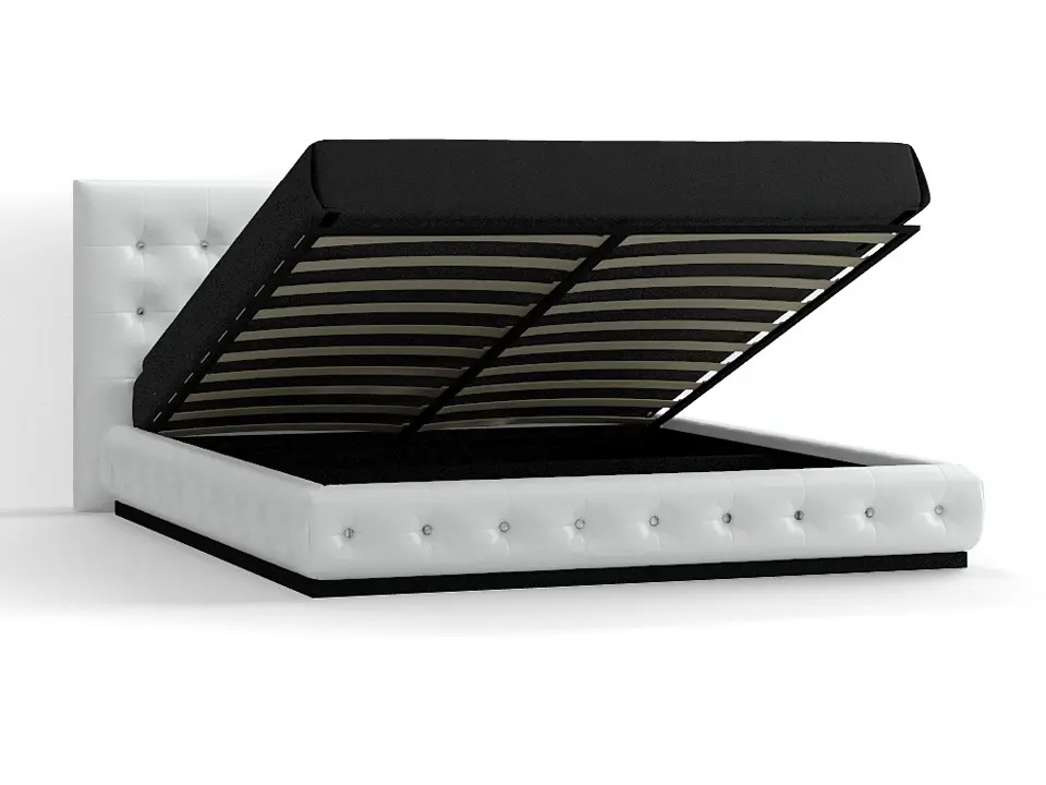 Кровать КрП1600 c пуговицами (Кристалл)