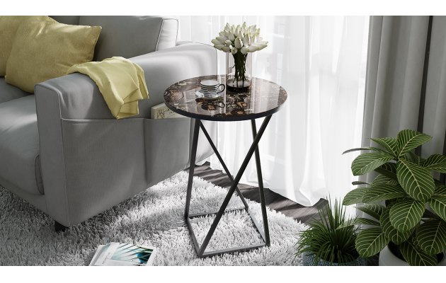 Стол со стеклянной поверхностью ДП 1-03-05 (журнальный)