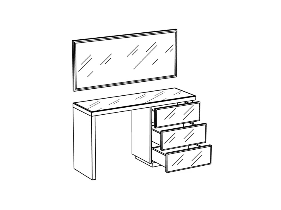 Стол туалетный КрС (Кристалл)