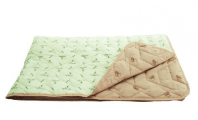 Одеяло  стеганое  Зима-Лето (175*205, тик верблюд+бамбук)