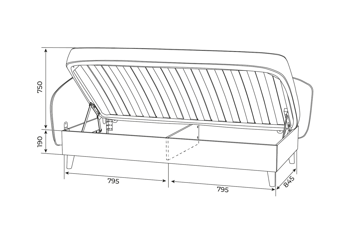 Диван LX 570 правый Без подушек