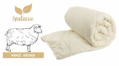 Одеяло Премиум Овечья шерсть (175*205, сатин)