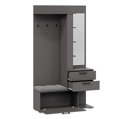 Эрика Набор мебели для прихожей Секция комбинированная с крючками и зеркалом Тип 2