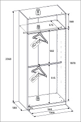 РУМ Корпус шкафа 100см