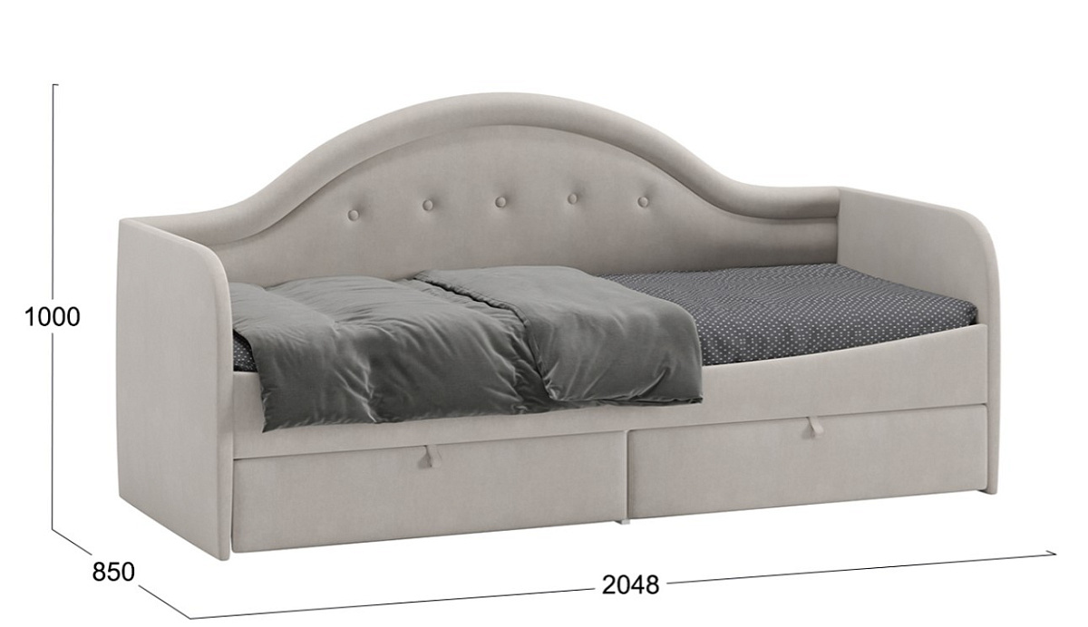 Адель Кровать с мягкой спинкой (800) тип 1