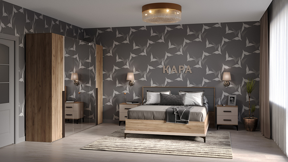 Кара 10 (спальня) Кровать со стационарным основанием (1400) металл