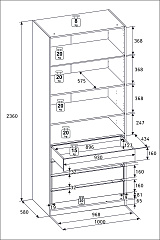 РУМ Корпус шкафа 100см