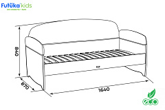 Диван 160х80 Urban, С подсветкой, С ящиком + чехол на матрас