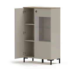 Шкаф двухдверный со стеклом Zima (Зима) 086*137*041