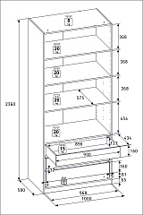 РУМ Корпус шкафа 100см