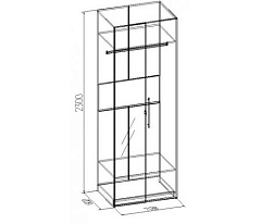 BAUHAUS 8 (спальня) Шкаф для одежды.Корпус