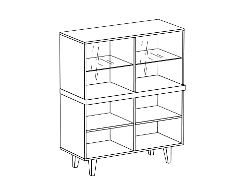 Шкаф комбинированный малый КрШК1 (Кристал)