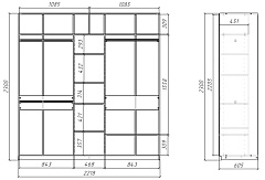 Шкаф-купе SLIM (СЛИМ) 221х60х230 3D