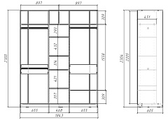 Шкаф-купе SLIM (СЛИМ) 184х60х230 DZD