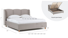 Кровать с ПМ 200*160 Milora (Милора) (ОТДЕЛЬНО основание газлифт)