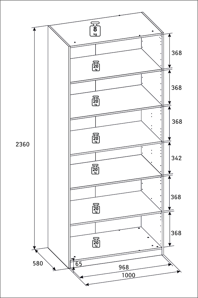 РУМ Корпус шкафа 100см