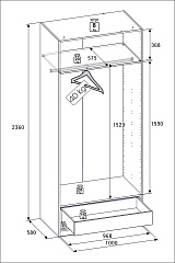 РУМ Корпус шкафа 100см