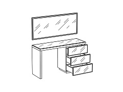 Стол туалетный КрС (Кристалл)