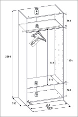 РУМ Корпус шкафа 100см