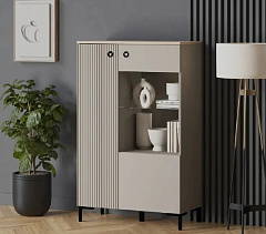 Шкаф двухдверный со стеклом Zima (Зима) 086*137*041