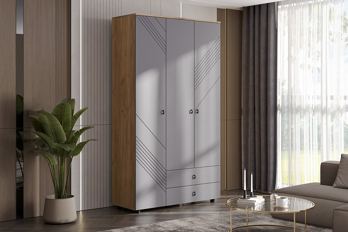 Модульная система "Байкал" Шкаф трехстворчатый (с ящиками) (SAFE)