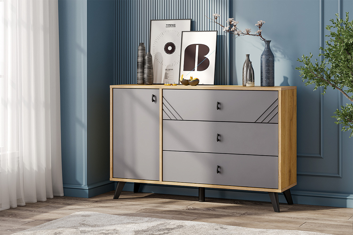 Модульная система "Байкал" Комод 3 ящика (со створкой) (SAFE)